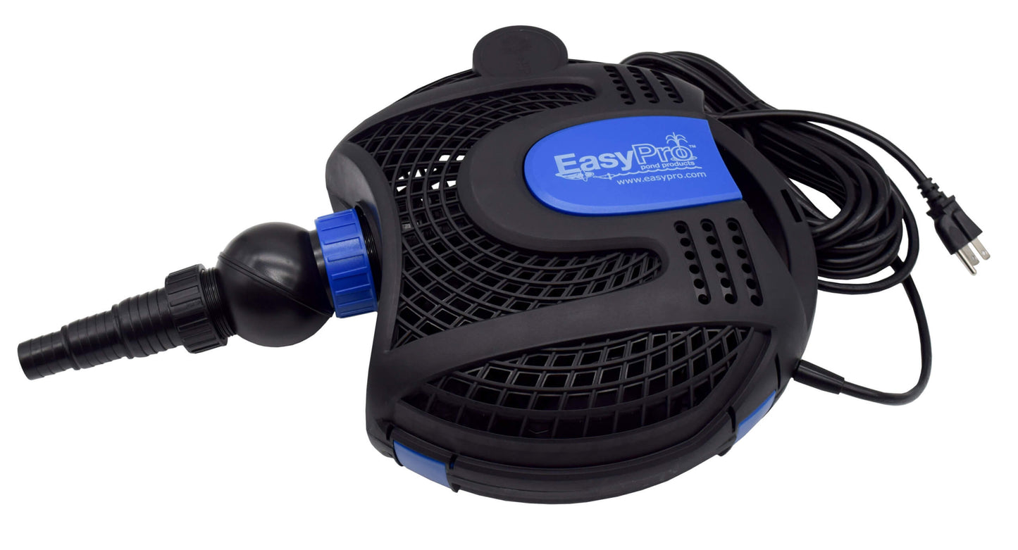 EasyPro EPS3700 Eco-Clear pump with attachments and power cord on white background