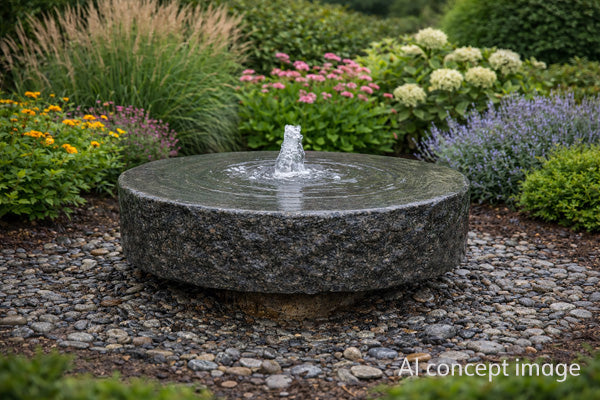 HMI36K – Tranquil Décor Millstone Pedestal Granite Fountain Complete Kit