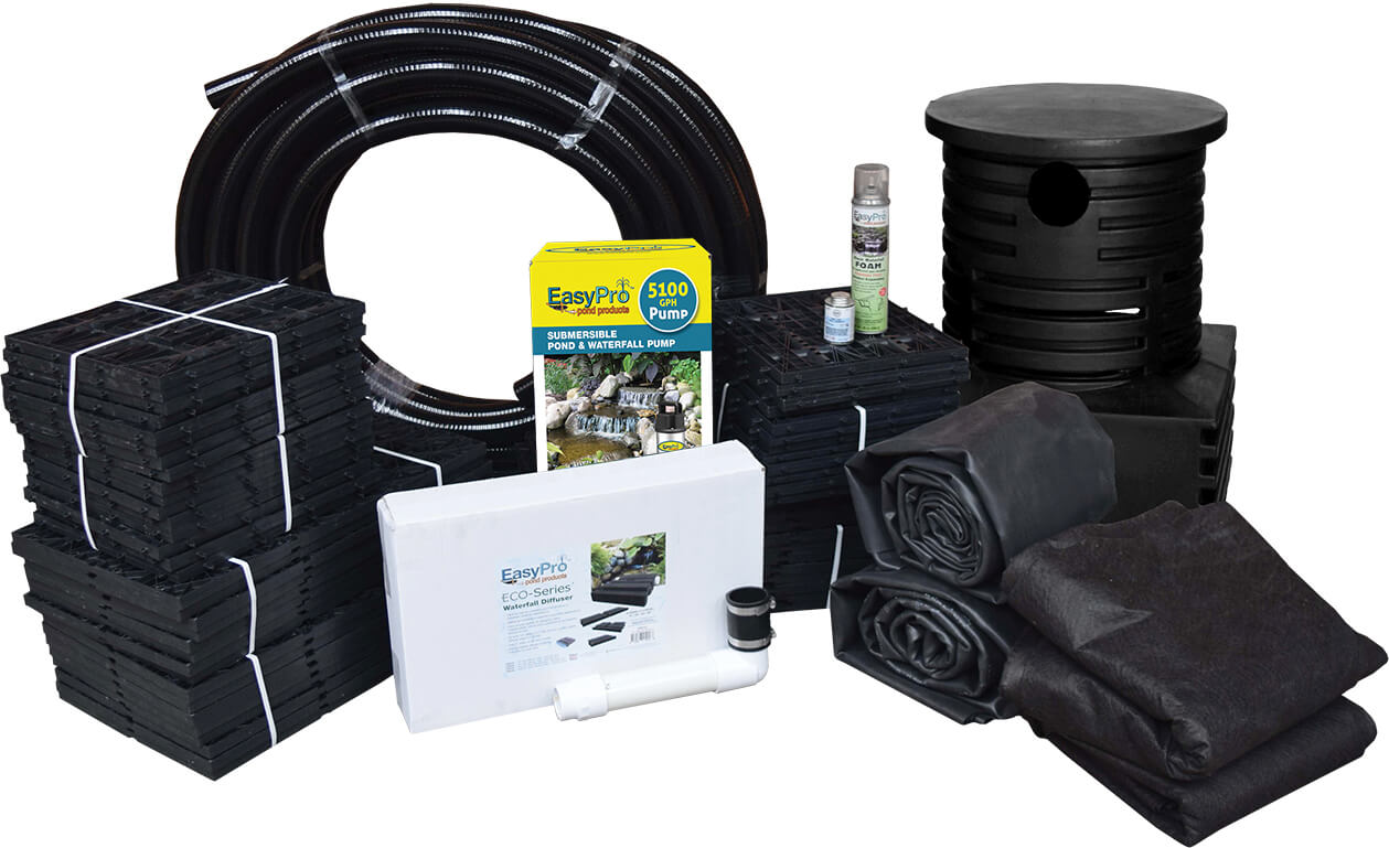 JAF24W Pro-Series™ Just-A-Falls™ Kit – 23″ Spillway (24′ Stream) With PRO-Blox™ & Waterfall Diffuser