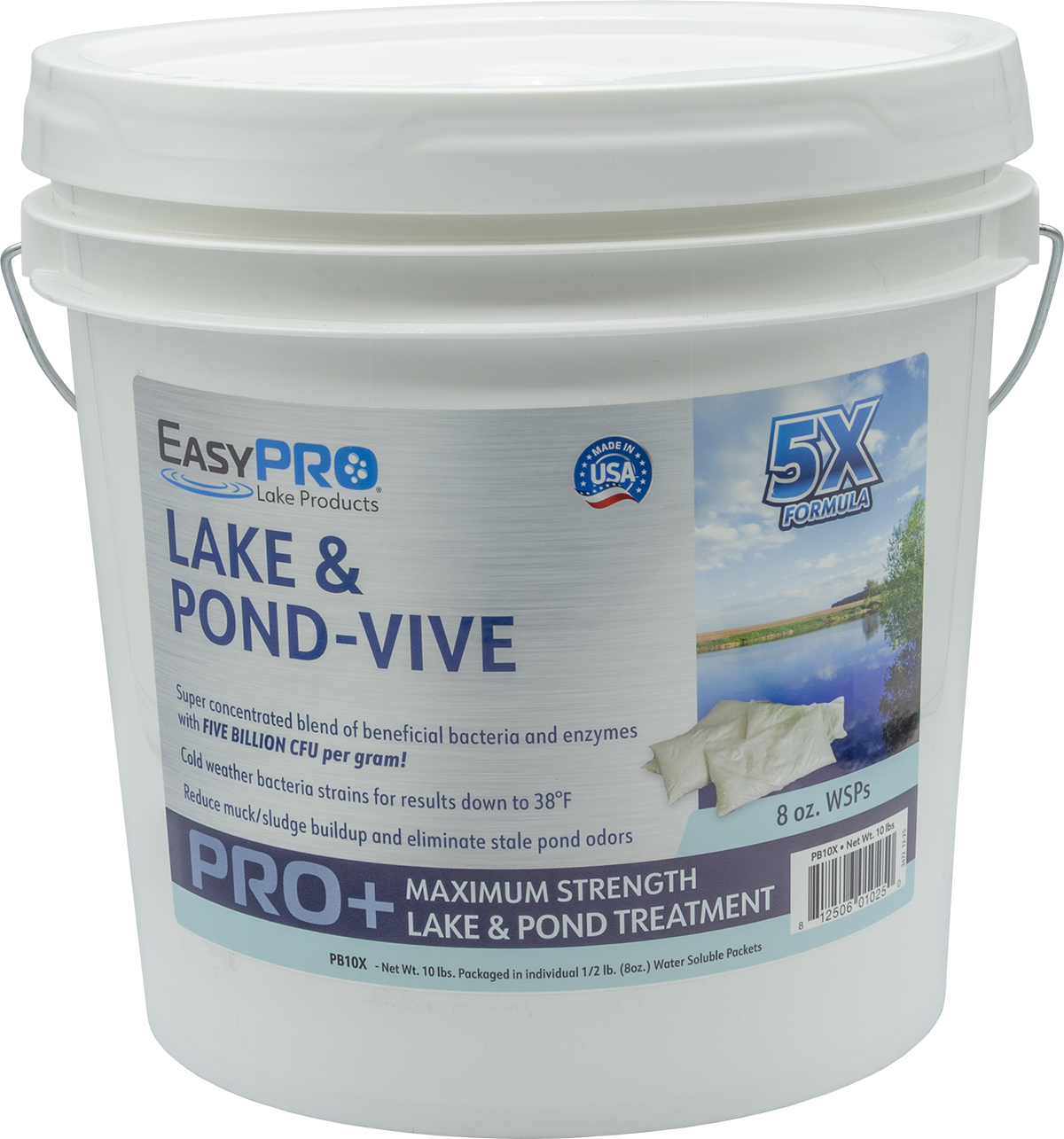 PB10X Lake & Pond-Vive™ Bacteria – 10lb pail – 20ct. 8oz Water Soluble Packs