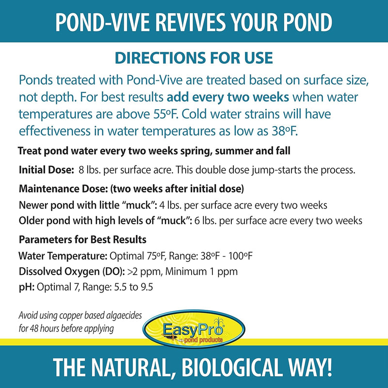 PB25X Lake & Pond-Vive™ Bacteria – 25lb pail – 50ct. 8oz Water Soluble Packs