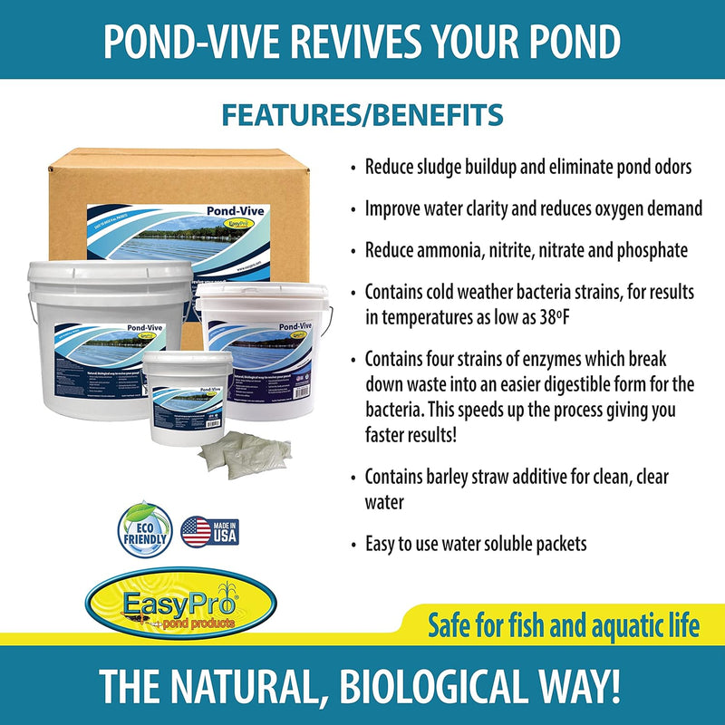 PB25X Lake & Pond-Vive™ Bacteria – 25lb pail – 50ct. 8oz Water Soluble Packs