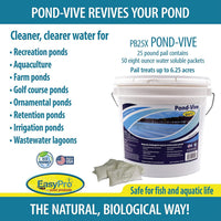 PB25X Lake & Pond-Vive™ Bacteria – 25lb pail – 50ct. 8oz Water Soluble Packs