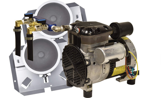PA34-2 Rocking Piston Pond Aeration System – 1/4 HP Kit with Two Single Diffusers and NO Tubing