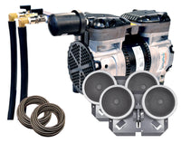 PA65W Rocking Piston Pond Aeration System- 2 outlet 1/2 HP Kit with Quick Sink Tubing