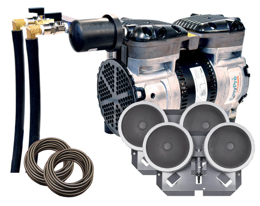 PA65W Rocking Piston Pond Aeration System- 2 outlet 1/2 HP Kit with Quick Sink Tubing