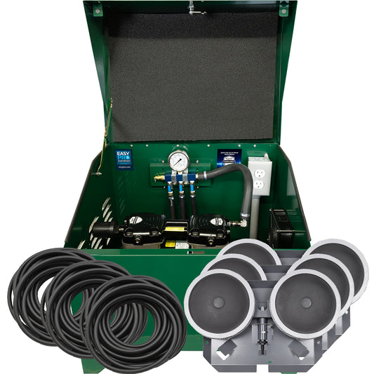 PA83D Sentinel Deluxe Aeration System for Ponds up to 3 Acres – Complete System Contains Stratus™ SRC 3/4hp Compressor with Sound Shield™, Deluxe 22" Cabinet, Three QS2 Diffusers and QuickSink Tubing