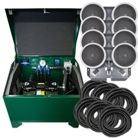 PA86D Sentinel Deluxe Aeration System for Ponds up to 3 Acres – Complete System Contains Stratus™ SRC 3/4hp Compressor with Sound Shield™, Deluxe 22" Cabinet, Four QS2 Diffusers and QuickSink Tubing