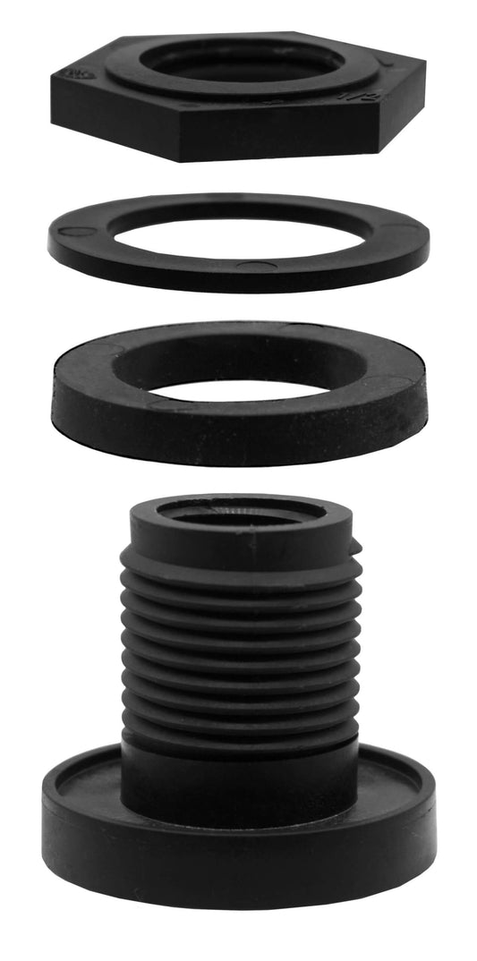 BF50N Heavy Duty Bulkhead Fitting – 1/2″ (1.25″ hole size)