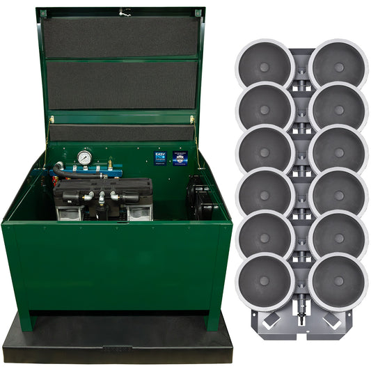 DCS206HP High Pressure Aeration System –Contains Stratus™ SRC 2 hp Compressor with Sound Shield™, Deluxe 28" Cabinet, and Six QS2 Diffusers