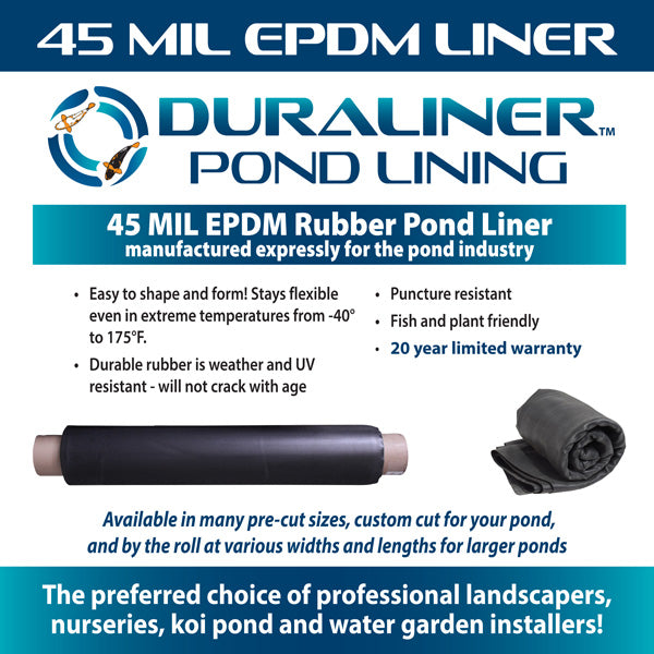 RPL505 – 50′ x 50′ DuraLiner™ Roll – 45mil EPDM Rubber Pond Liner