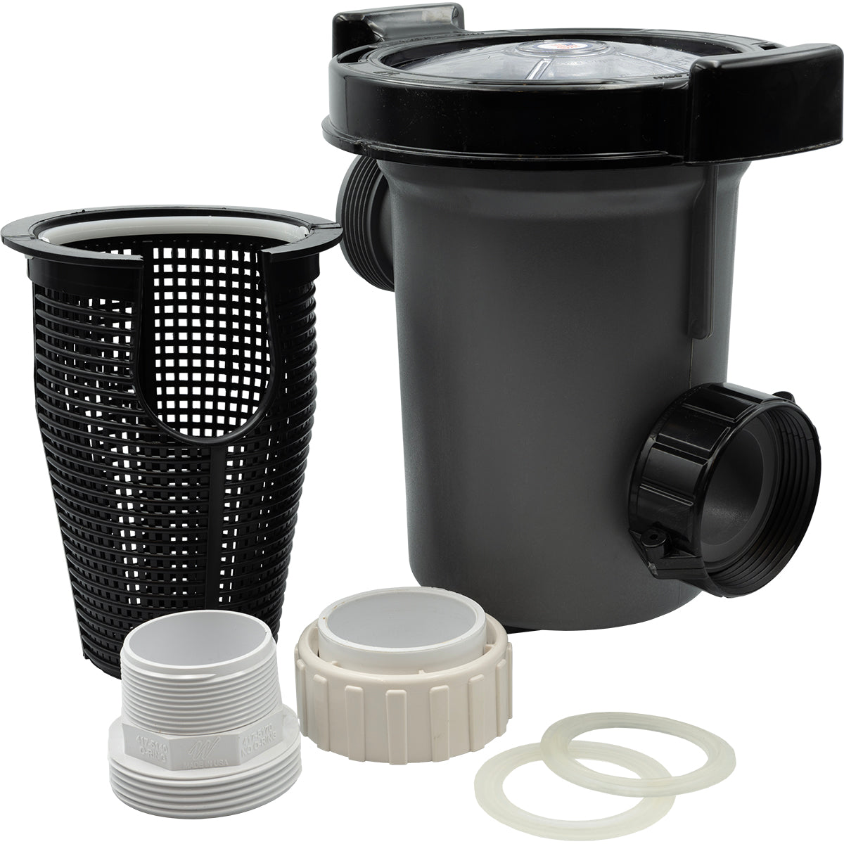 EasyPro EXS901 strainer basket kit with fittings on white background