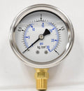 G30L 0-30 PSI liquid filled gauge 1/4" npt