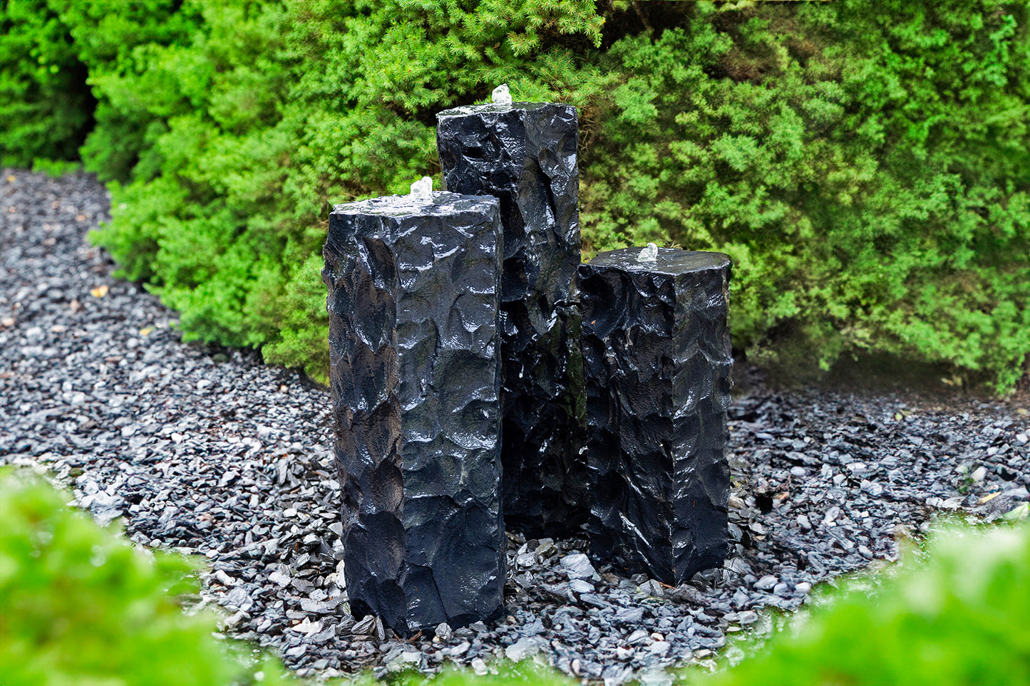 HBEB3C Tranquil Décor – Textured Midnight Basalt Fountain - Stones Only – 24″, 30″, and 36″