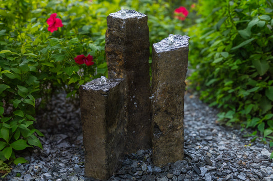 HBS3B Tranquil Décor Medium Natural Top Real Basalt Three Pack – 14", 20", 27"