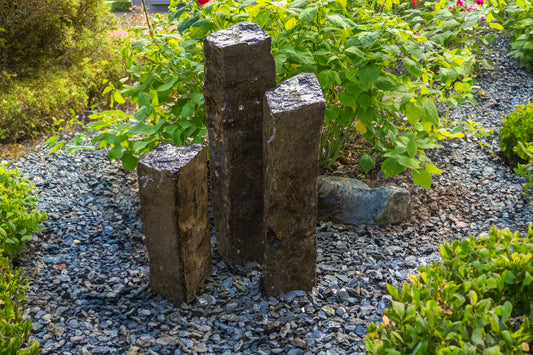 HBS3C – Tranquil Décor Tall Natural Top Real Basalt Three Pack – 20", 27", 35"
