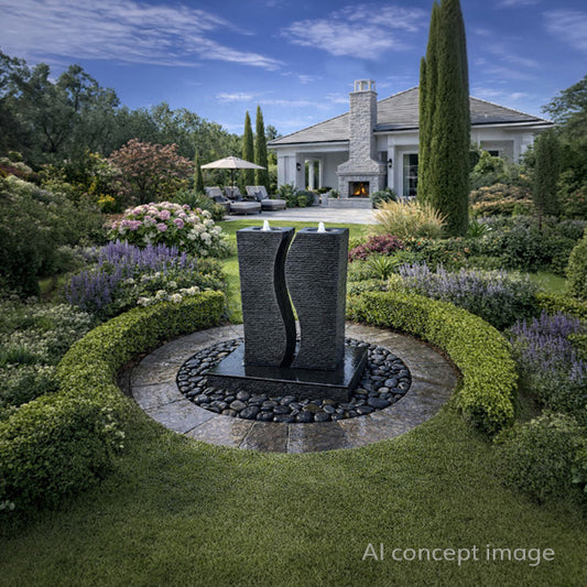 HDSDK39 – Tranquil Décor Riverbend Granite Columns Fountain - Stones Only