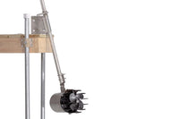 KACDM Kasco Dock Mount Kit securing an AquatiClear water circulator to a wooden dock for shoreline water movement