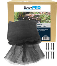 NP2020 3/4" / 20′ X 20′ Prepackaged Premium Pond Cover Netting, Includes 8 Stakes