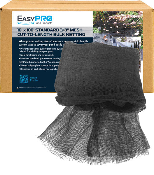 NR101F 3/8" Fine Mesh / 10′ X 100′ Premium Pond Cover Netting