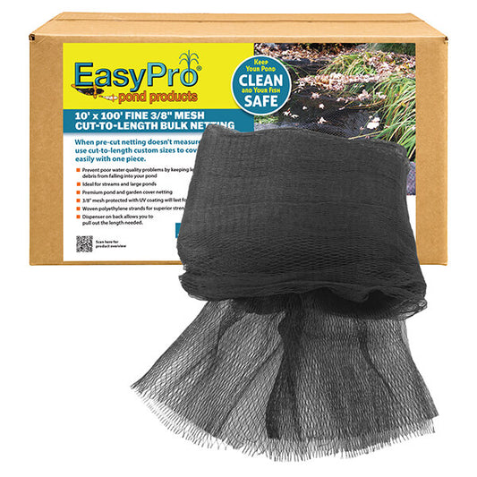 NR101F 3/8" Fine Mesh / 10′ X 100′ Premium Pond Cover Netting