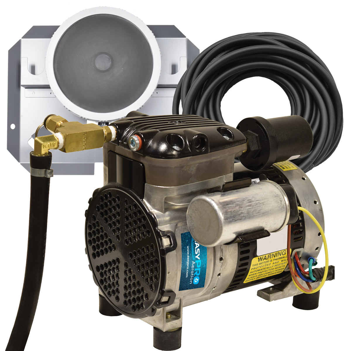 PA34W Rocking Piston Pond Aeration System – 1/4 HP Kit with Quick