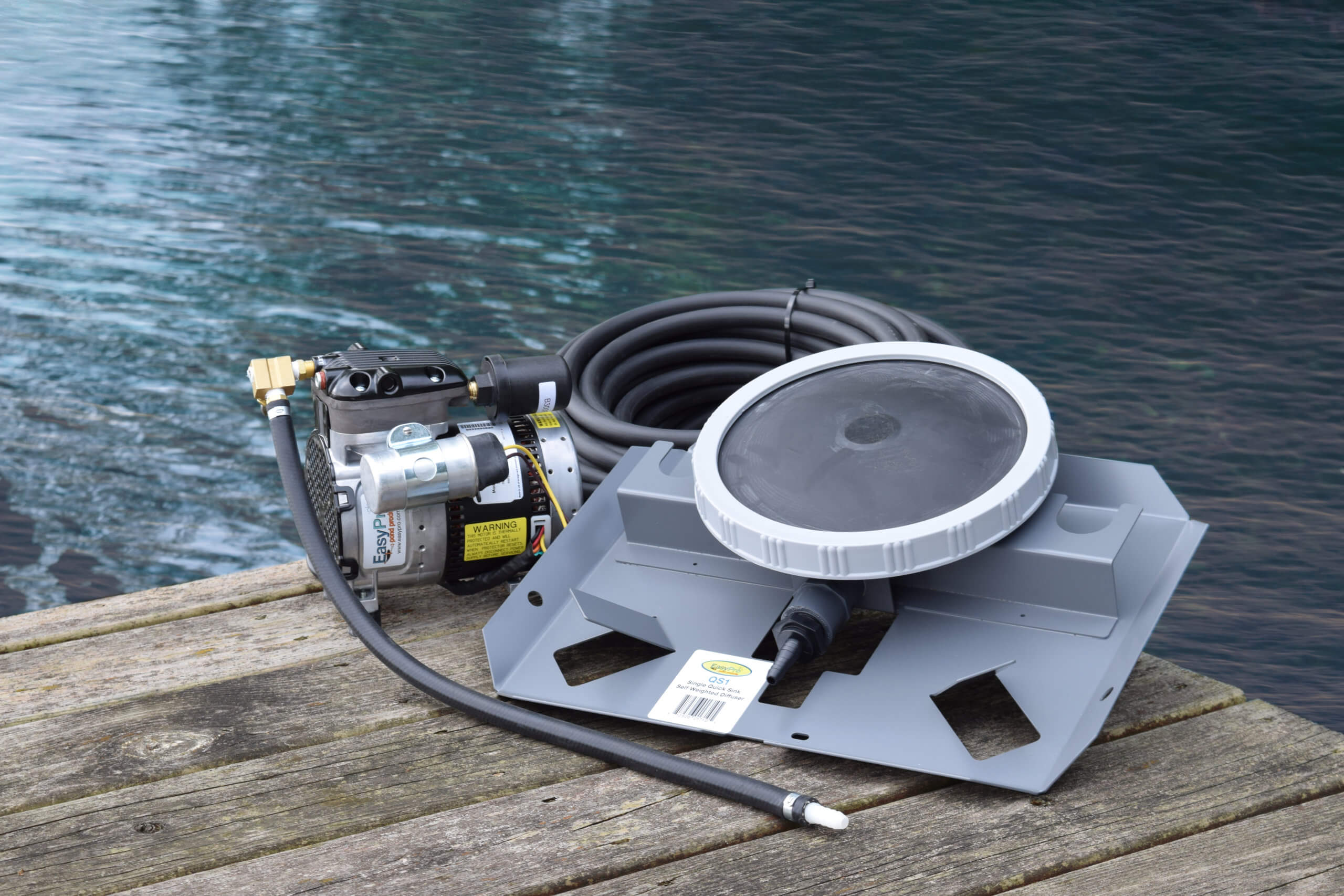 PA34W Rocking Piston Pond Aeration System – 1/4 HP Kit with Quick
