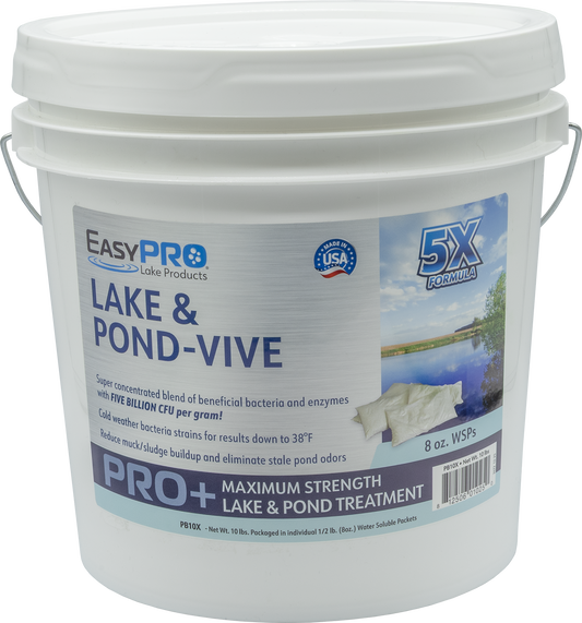 PB10X Lake & Pond-Vive™ Bacteria – 10lb pail – 20ct. 8oz Water Soluble Packs