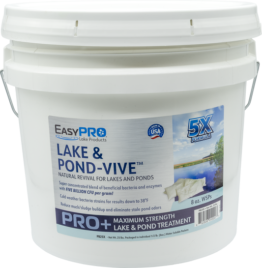 PB25X Lake & Pond-Vive™ Bacteria – 25lb pail – 50ct. 8oz Water Soluble Packs