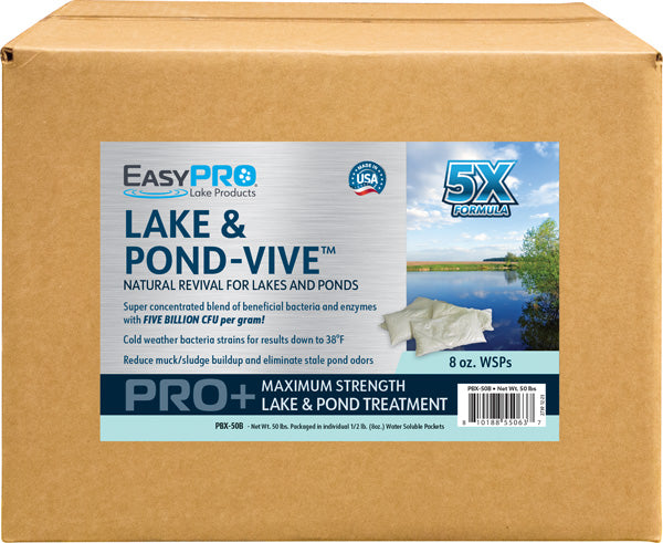 Lbbox PBX-50B Lake & Pond-Vive™ Bacteria – 50lb box – 100ct. 8oz Water Solub ...