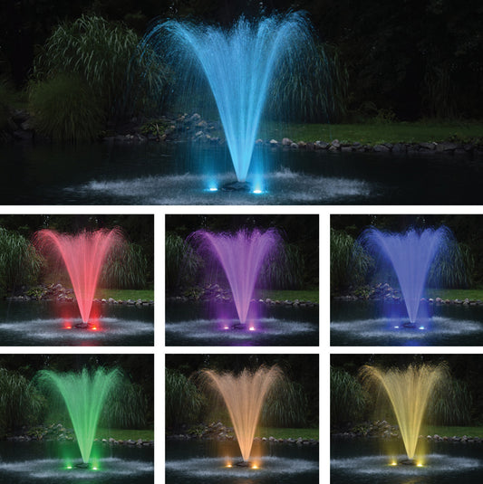 RGB2-100 AquaShine Two Light Color Changing LED Fountain Light Kits – 100′ cord