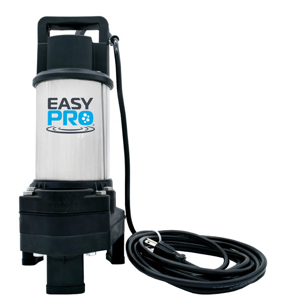 EasyPro TH2502 stainless steel pump with power cord on white background