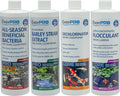 WTP4 All-In-One Package – Includes 16 oz Flocculant, All Season Bacteria, Liquid Barley Extract and Dechlorinator