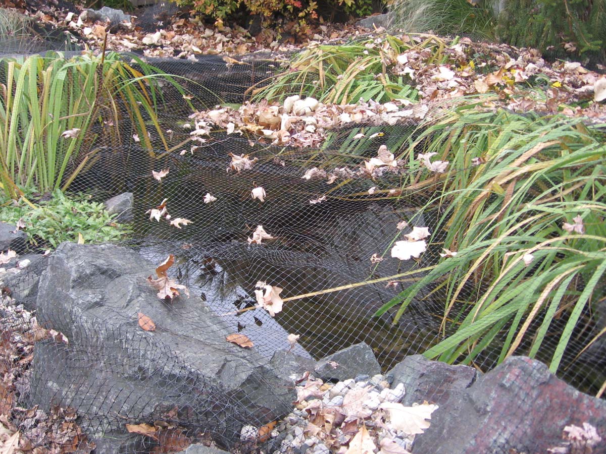NP3030 3/4" / 30′ X 30′ Prepackaged Premium Pond Cover Netting, Includes 12 Stakes