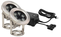 LED9WWK Two 9 Watt Stainless Steel Underwater LED Light Kit