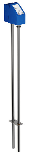 SAQ20 Scott Aerator AquaSweep Oscillator with blue control box, stainless steel mounting plate and pole assembly